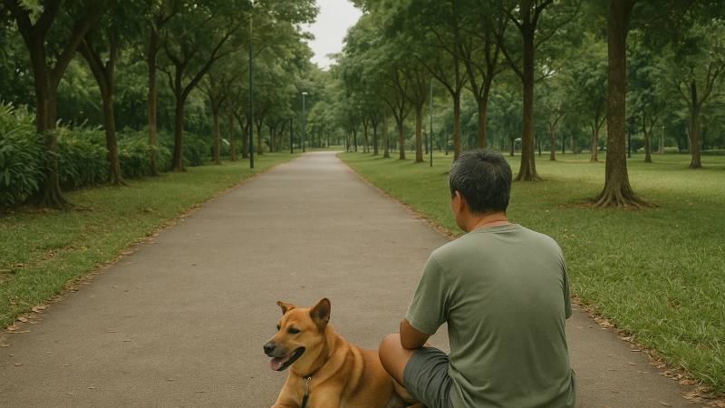 Double-Coated Dogs in Singapore's Heat