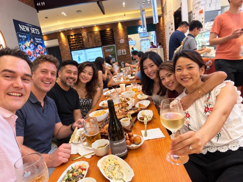 Guests sharing a meal at Park Bäckerei Icon Village. Photo courtesy of Park Bäckerei.