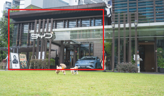 BYD Zhongshan Park building with the pet-friendly entrance highlighted by the venue