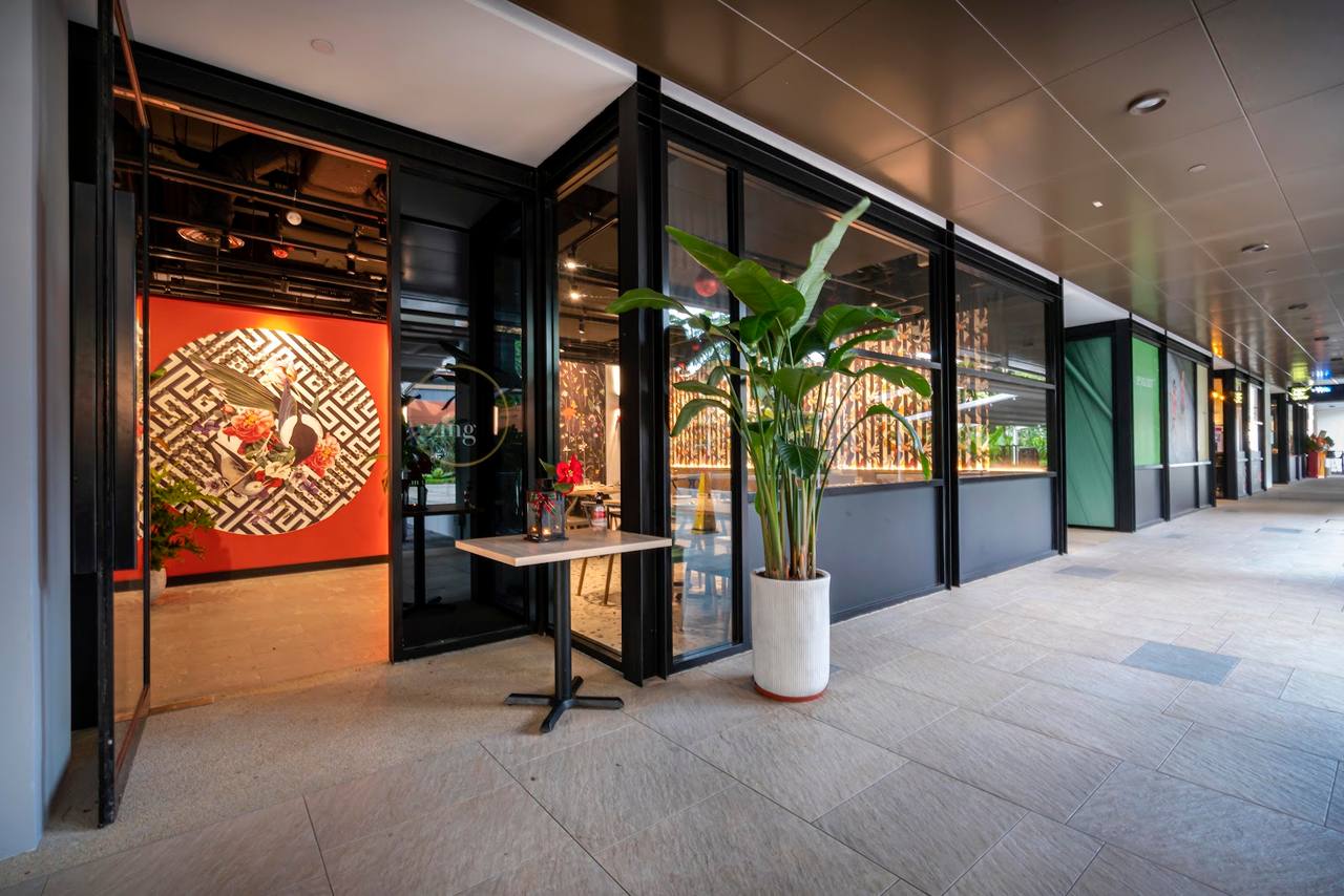 Zing by Xi Yan on the open-air promenade at Paya Lebar Quarter. Leashed dogs are welcome at the outdoor tables.